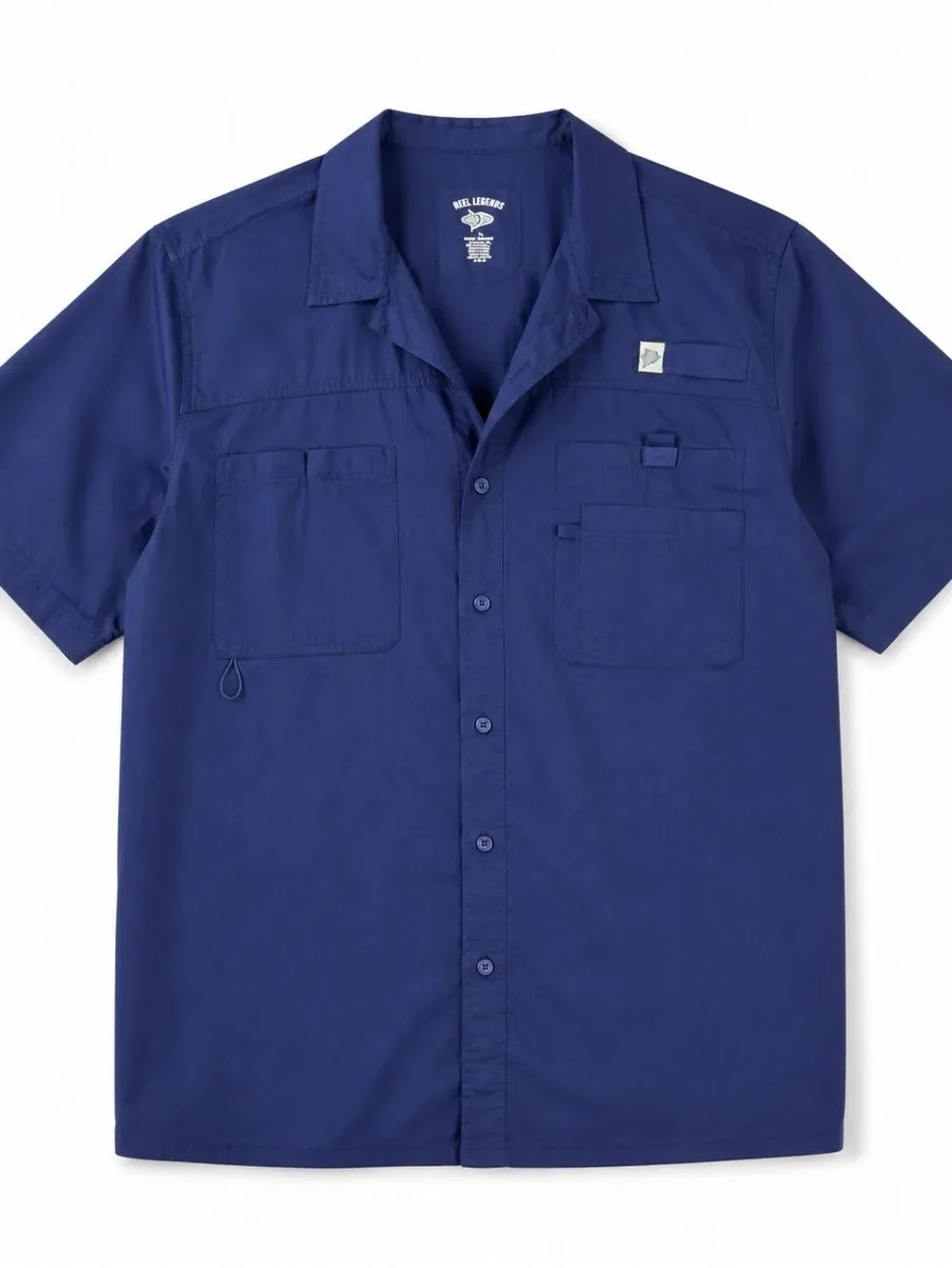 Reel Legends Fishing Shirt Mens Large Blue Vented UPF Performance Outdoor